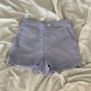 Nordstrom English Factory high waisted scalloped blue shorts